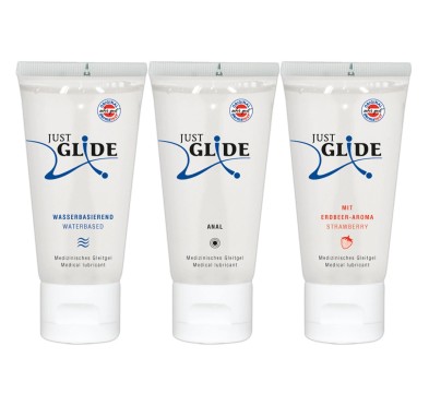 Just Glide - Zestaw 3x50 ml Lubrykant Analny Wodny I Do Zabawek Erotycznych